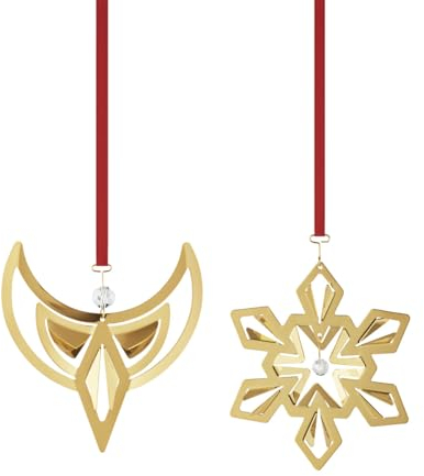 Georg Jensen - Weihnachtsornament Engel und Schneeflocke 2024, vergoldet