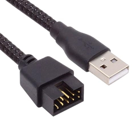 CY Cavo singolo USB 2.0 maschio tipo A a scheda madre 9 pin 10 pin maschio header cavo con manicotto 20 cm