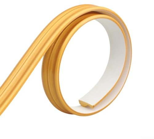 Moulure autocollante pour panneaux muraux et cadre décoratif miroir, 5 m, bordure d'angle en PVC (doré)