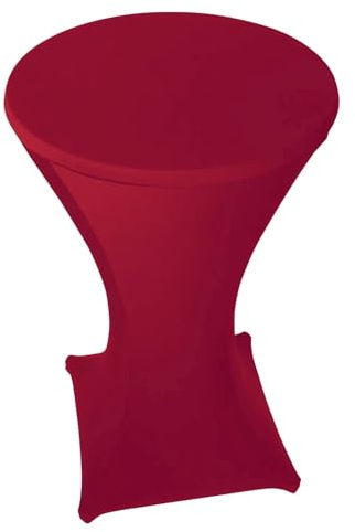 Stoff-Kollektion - Stretch Stehtischhusse 70cm aus Polyester & Stretch – Bügelfrei & Waschbar bis 40°C – Gummierte Fußtasche & passgenau - Tischhussen für Hochzeiten, Partys & Events - Bordeaux