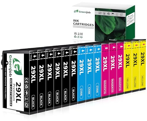 Greenjob 29XL Druckerpatronen Kompatibel für Epson 29XL Multipack für Epson Expression Home XP-235 XP-245 XP-247 XP-255 XP-257 XP-330 XP-332 XP-335 XP-342 XP-345 XP-355 XP-352 XP-430 XP-432 (15-Pack)
