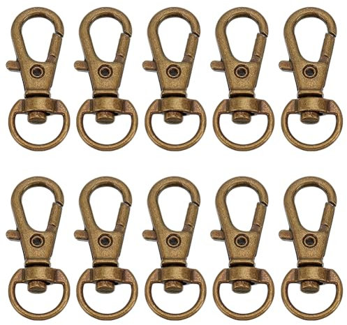 HOBBIESAY 10 Stück Karabinerverschlüsse Aus Legierung 30.5mm Lang Antik Bronze Drehbare Karabinerhaken Trigger Karabinerhaken Drehbare Lanyard Verschlüsse Metallverschlüsse Zur Schmuckherstellung