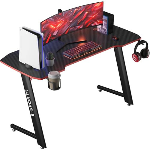 Avalo Gaming Schreibtisch - 100x60x75 cm - Spieletisch - Tisch - Schwarz