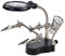 Respicefinem Professional LED Magnifying Glass Helping Hands Soldering Station with Iron Stand 3.5X 12X Lens Clamps for Hobbies Repair Craft
