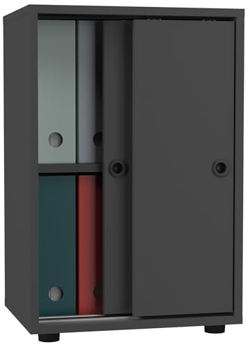 VCM Office cabinet books folders file cabinet office furniture cabinet Ulas 2-fold sliding doors Office cabinet books folders file cabinet office furniture cabinet Ulas 2-fold sliding doors Anthracite