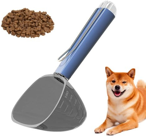 Pelle à nourriture pour animaux de compagnie – Pelle à nourriture pour chien avec lignes de mesure, pelle à mesurer légère, outil de mesure réutilisable de nourriture pour chien, gobelet doseur de