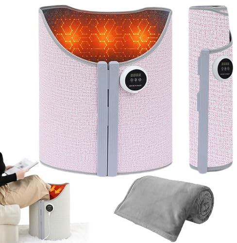 Under Desk Leg Warmer, Unter dem Tisch Fußwärmer, Schreibtischheizung Heizpaneel, Faltbar Elektrisch beheizter Fußwärmer mit Weiche Decke & 8 Geschwindigkeiten, Fußbodenheizung für Büro Haus (Rosa)