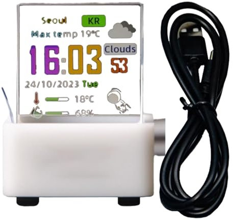 -Hologramm-Würfel, Wifi-Hologramm-Uhr, transparente Digitaluhr, elektronischer Würfel, Fotorahmenuhr mit Gif-Animation und Fotoalbum, Miini -Hologramm-Würfel-Display für Heimdekoration