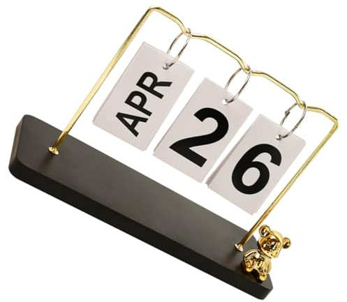 Generisch Kalenderverzierungen Mini-tischkalender Desktop-kalender Täglicher Flip-kalender Schreibtischdekoration Familienkalender Elektronischer Wandkalender Black Papier