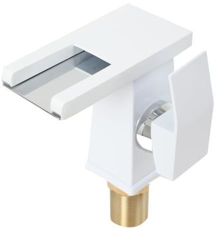 Cozyel Robinet cascade LED RVB - Robinet de lavabo de salle de bain chromé - Robinet de lavabo en acier inoxydable - Mitigeur monocommande - 3 changements de couleur - Blanc