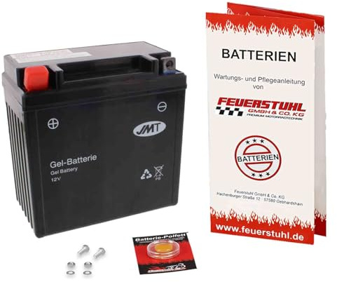 Batterie passend für Brixton BX 125 X, 2018-2019, wartungsfrei, startklar | Gel, einbaufertig, auslaufsicher, von JMT, inkl. 7,50€ Batteriepfand