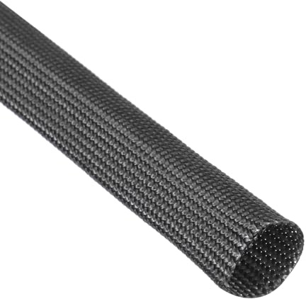 QUARKZMAN 3.0m Lange Kabelschutzschlauch 14mm ID, Flexible Kabelschlauch Schwarz Hitzeschutzschlauch 0.43mm Dicke, Kabelschutz Gewebeschlauch Isolierung Glasfaserschlauch für Kabel Draht