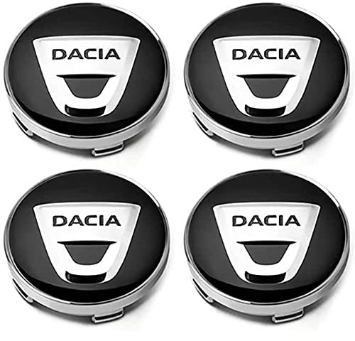 4 Stück Radnabenkappen für Dacia Sandero 3/Sandero Stepway III 2021-2023 2024 50mm, Nabendeckel Aufkleber Radnabenabdeckung Nabenkappen Radnabenkappen Felgen Aufkleber Auto,Bla-ck