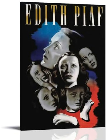 YHZCSCDXY Edith Piaf Sänger-Musik-Cover-Leinwand-Poster, Wandkunst, dekoratives Gemälde, Schlafzimmer, 60 x 90 cm, Rahmenstil