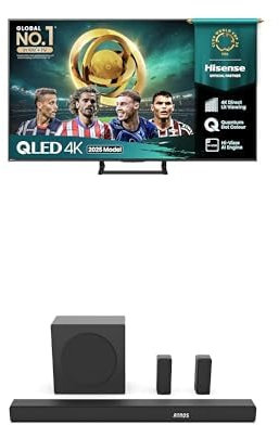 Hisense TV & Soundbar Bundle: 50A7QTUK QLED TV plus the AX5100Q Soundbar – compact, powerful, and perfect for any living room