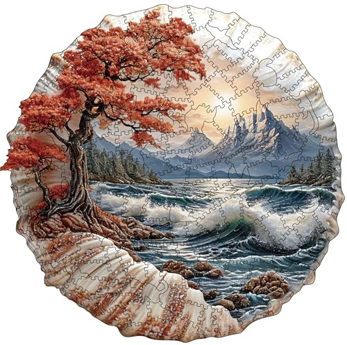 Wooden Puzzles for Adults, 200 pcs Wooden Jigsaw Puzzles for Adults,Irregular shape animal puzzle, Christmas game gifts
