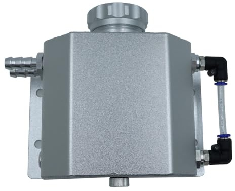 Durlo Tanque De Ventilación Universal De 1 L Para Aceite De Motor, De Aleación De Aluminio, Para Depósito De Refrigerante Del Radiador, Pulido.