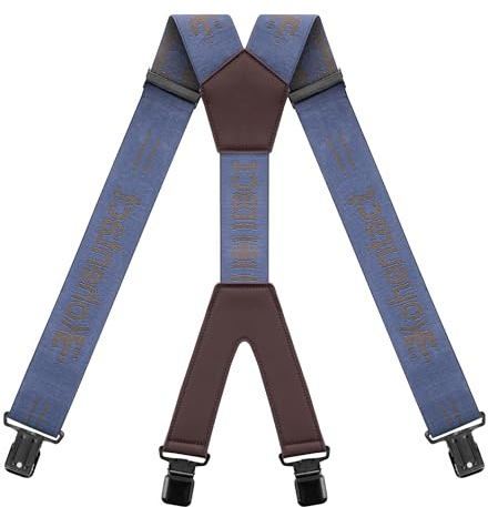 Kohentact Arbeits-Hosenträger Herren, Industrie-Qualität – 5 cm Breit, X-Form, Heavy Duty mit starken Metall-Clips, Elastisch & Verstellbar