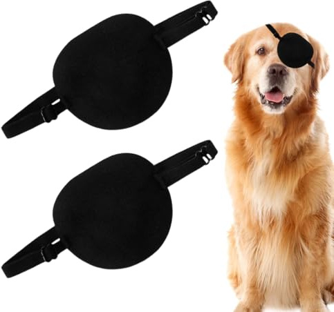 DOKRIN Soins des yeux pour chiens,Cache-œil pour chien, utilisé pour les lésions oculaires postopératoires, souple et ajustable pour couvrir les yeux du chien