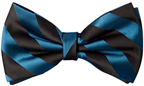 Fabio Farini - Vorgebundene Fliege (verstellbar) mit Streifenmuster passend für Hochzeit Gala in verschiedenen Farben Elegant und Festlich Schwarz Blautürkis