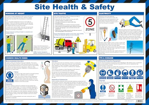 Safety First Aid Group Laminated Site Health and Safety Poster | 60cm x 43cm, Laminated