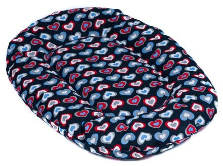adena Hundekissen oval 80 x 49 cm - Herzen blau