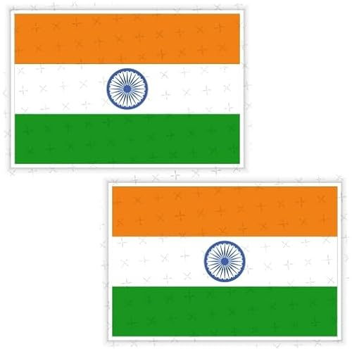 Indien indischen Flagge Asien 7,6 cm (75 mm) Bumper Sticker, Aufkleber Vinyl X2