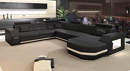 Bullhoff by Giovanni Capellini LEDERCOUCH Sofa Leder u Form schwarz weiß Designersofa Frankfurt