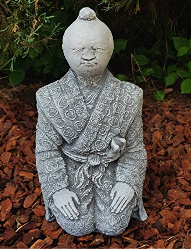 Gartenfigur Samurai Krieger frostfest Handmade in Deutschland japanische Deko Gartendeko für außen Balkon Garten Terrasse