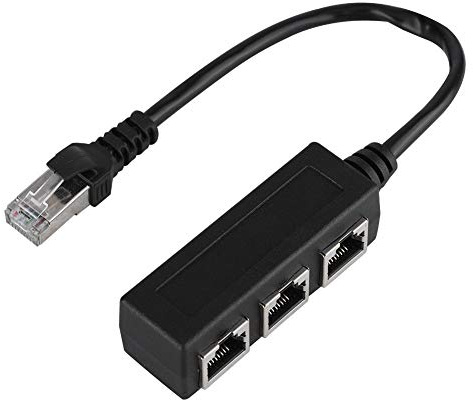 GOTOTOP Adaptateur Ethernet RJ45, Câble Répartiteur 1 Mâle vers 3 Femelle Port