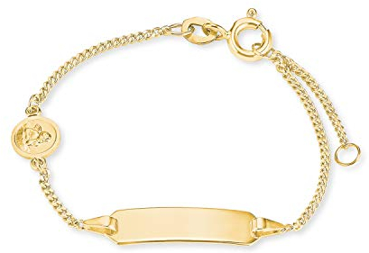 Amor Identarmband Mädchen Kinder Armschmuck, 12+2 cm, Gold, Kommt in Schmuck Geschenk Box, 2014330