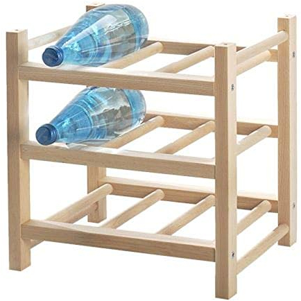 Weinregal aus Massivholz für 9 Flaschen, aufgebaut Größe (BxTxH): 33 x 30 x 34 cm, Material: Massivholz