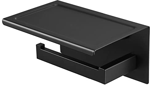 Leekayer 304 Edelstahl Toilettenpapierhalter Ohne Bohren,Schwarz Selbstklebender 3M-Kleber, Es Besteht Keine Sturzgefahr 19 cm WC Rollenhalter Wandmontage