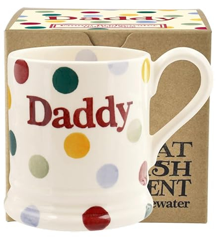 Emma Bridgewater - Polka Dot 'Daddy' 1/2 Pint Mug, Boxed, Ceramic Coffee Mug Large, Beautiful Mugs, Birthday Gift, Fathers Day