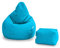 Loft 25 Puf Silla Gamer | Al aire libre cubierta de asiento de la sala Descargas digitales Bean Bag + Escabel Azul