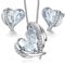 CDE Jewellery Sets Gifts for Women Love Heart White Gold Necklaces and Stud Earrings Set Anniversary Birthday Mother's Day Jewelry Gifts for Mum Her Wife