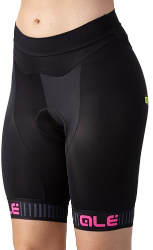 ALE' Damen Massives Traguardo Radhose, Schwarz/Fluo Pink, XXL