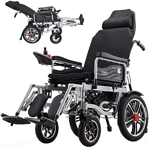 DREAMyun Elektro-Rollstuhl Klapprollstuhl Elektrisch Leicht Zusammenklappbar Vollautomatischer Elektrischer Rollstuhl Faltbar - Elektrorollstuhl 500W/24V Li-ion-akku, ältere Und Behinderte Menschen