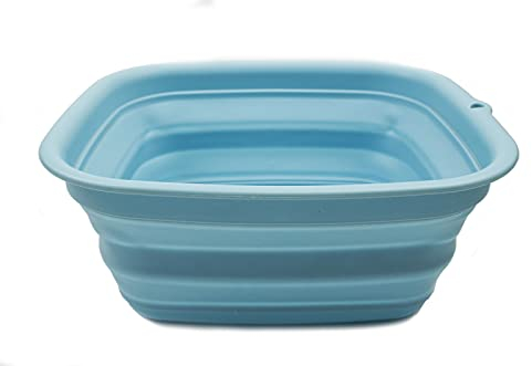 SAMMART 7,7 l zusammenklappbare Wanne – Faltbare Geschirrwanne – tragbares Waschbecken – platzsparende Kunststoff-Waschwanne (Sea Angel)