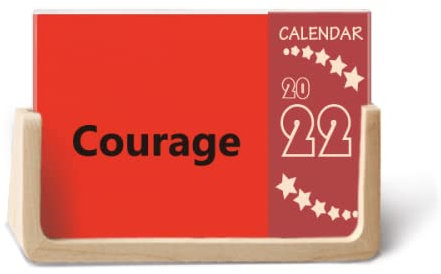 Courage Word Inspirational Zitat Sprüche 2022 Tischkalender Planer 12 Monate