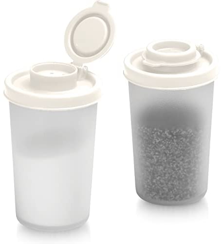 Signora Ware kleine Salz- und Pfefferstreuer für unterwegs - Mini Streuer Set für Salz und Pfeffer mit Deckel zum mitnehmen - Perfekt für Reisen, Camping und To-Go - Verschließbar - 135g, 2er Packung