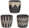 Sass & Belle Black Sgrafitto Mini Planters - Set Of 3