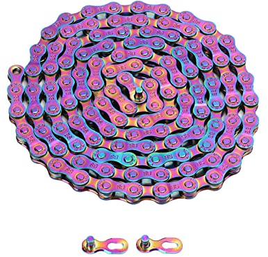 VBESTLIFE 116 Links Bike Chain, Rust Proof Colorful Electroplating 6 7 8 Speed Chain for Road Mountain Bikes
