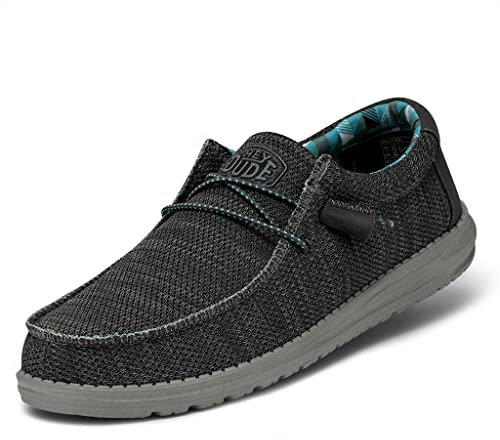 HEYDUDE Wally Sox Herren - Slip on Schuhe - Mokassin Stil, Charcoal, 38