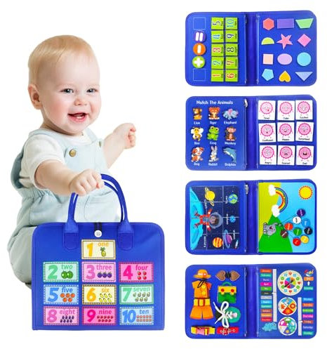 Boczif Busy Board Montessori Jouets, Toddler Conseil sensoriel avec des activités éducatives pour l’Apprentissage de la motricitéfine