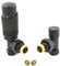 Hot Flow | Cascade Modern Angled TRV Thermostatic Radiator Valve 10mm Compression (Textured Black)