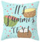 1 Kissenbezüge 50x50cm, Kissen Fall Für Sofa Blau Schwarz Rosa Wassermelonen-Kokos-Herz It's Summer Yey Polyester Kopfkissenbezug Deko Wohnzimmer