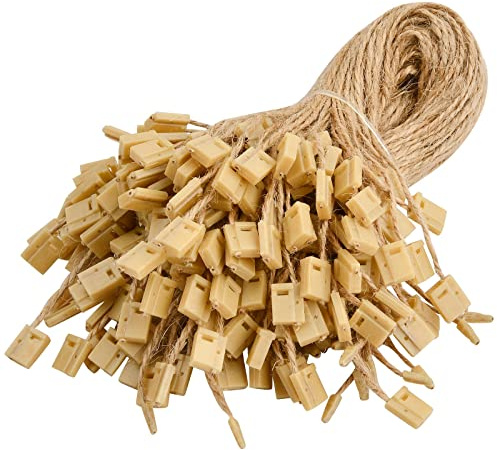 1000 Piezas Cuerda para Colgar Etiquetas, Cadena de Etiqueta Colgante, Etiquetas de Precios Desechables con Cerradura Cierre para Ropa Joyas Equipaje y Productos de Seguridad, 20 cm