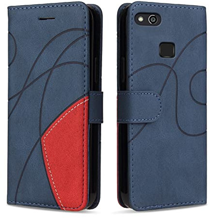 KKEIKO Cover Compatibile con Huawei P10 Lite/Nova Lite, Antiurto Custodia in PU Pelle, Magnetico Protettiva Cover a Libro per Huawei P10 Lite/Nova Lite, Blu