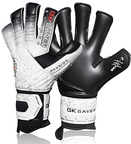GK Saver Football Goalkeeper Gloves Passion Beast Pro Professional Anti Slip Grip Palm Soccer Goalie Gloves. (Passion Beast Pro 2, SIZE 11)